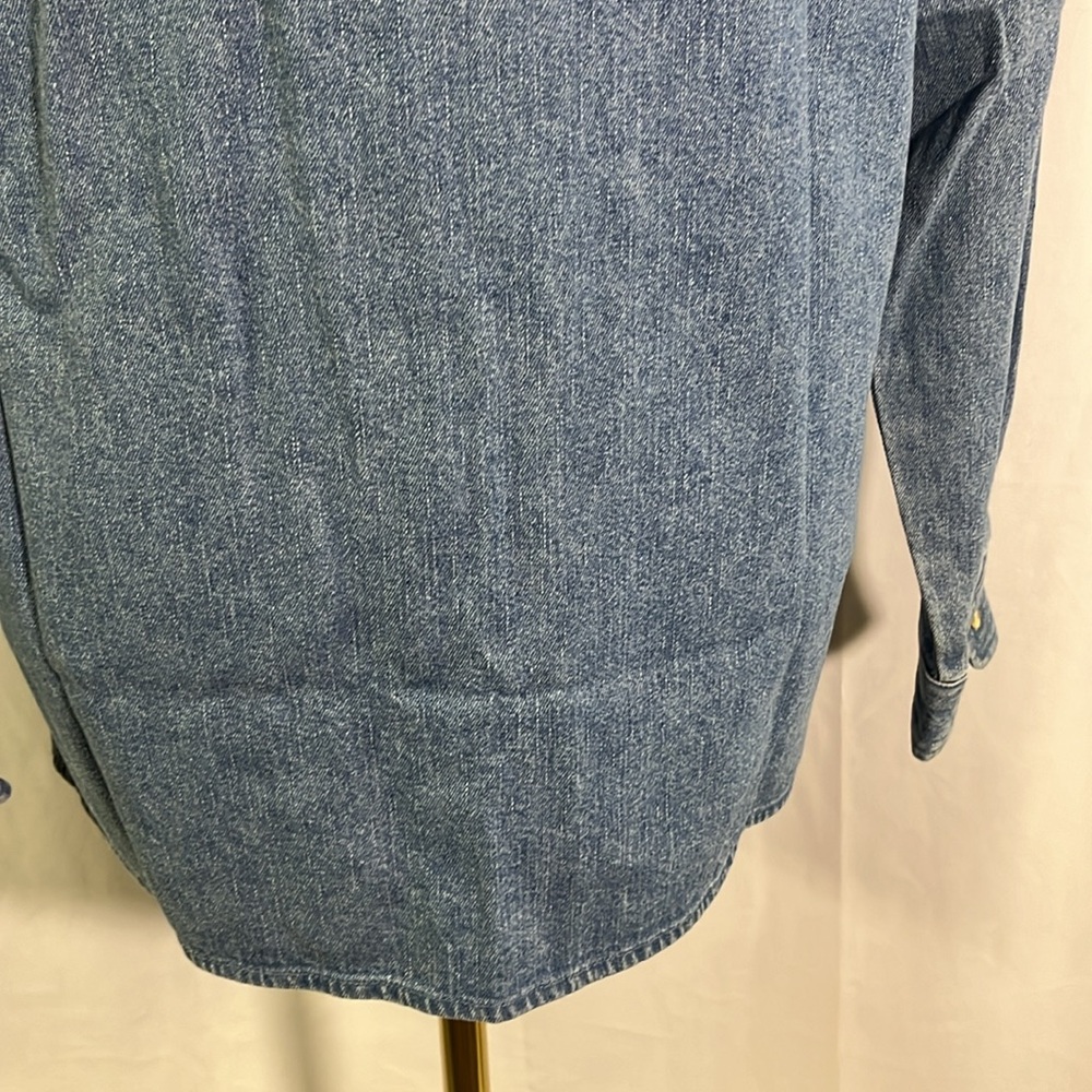 NWOT Quacker Factory Valentines Hearts Oversized Button Down Denim Shirt - Picture 15 of 16